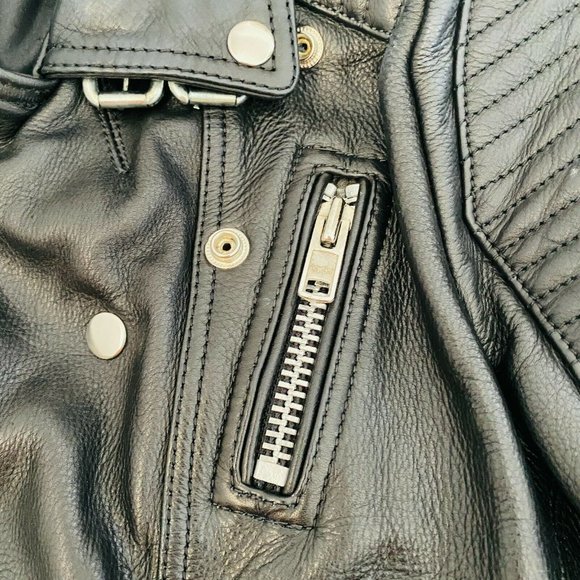 Aje 'Bowie' Black Leather Women's Jacket Black Size 8 Fully Lined Excl Condition - Picture 8 of 12